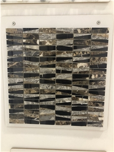 Grey Wood Marble Stone Mosaic for Kitchen