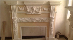 Polaris Marble Stone Fireplace for Luxury Villa