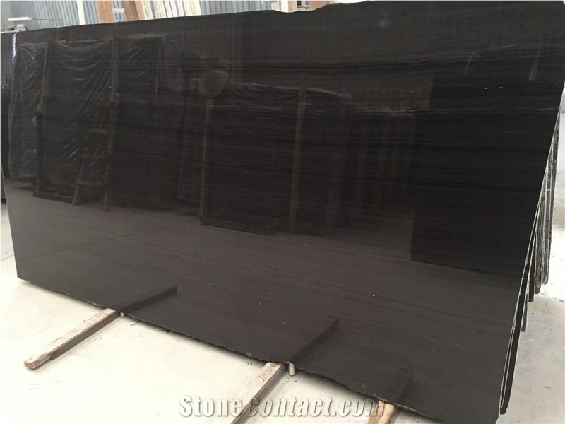 Royal Black Wood Marble for Wall and Floor Tile