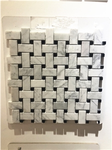 White and Black Marble Stone Mosaic for Kitchen