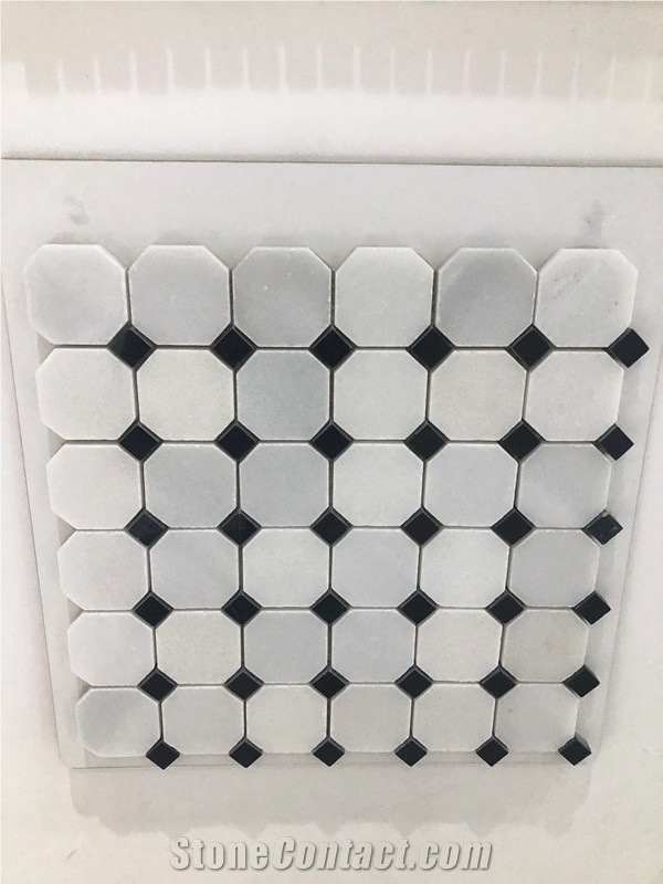White Crystal Marble Stone Mosaic for Floor Tile