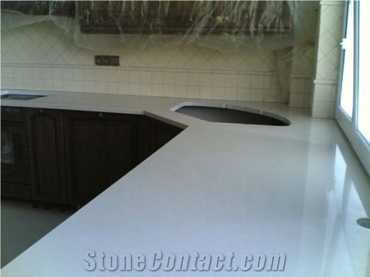 Composite Quartz Star White Kitchen Countertop