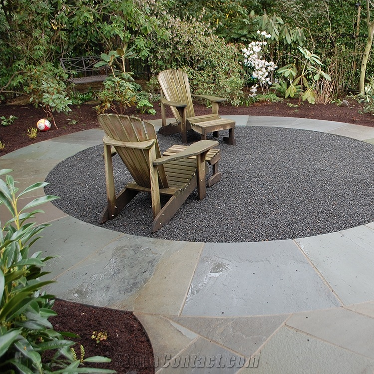 Blue Thermal Pattern Bluestone Patio Pavers,Full Color Natural Cleft with Radius Edge Cut
