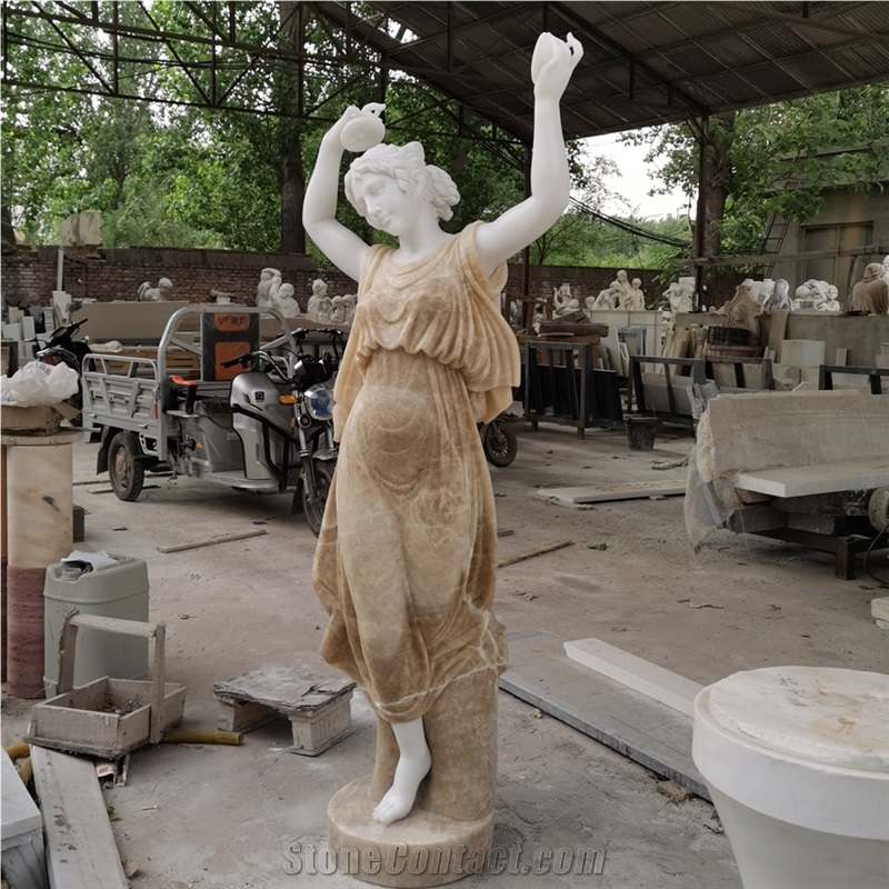 Beautiful Carved Onyx Marble Four Season Godess Statue