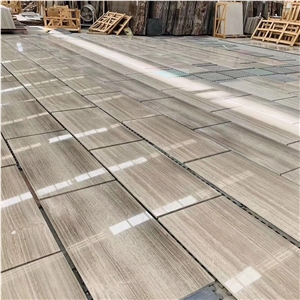 China Wooden Grey Polished Marble Tiles