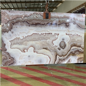 High Polished Pink Onyx Slabs for Wall and Floor
