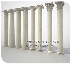 Outdoor Building Decorative White Marble Column