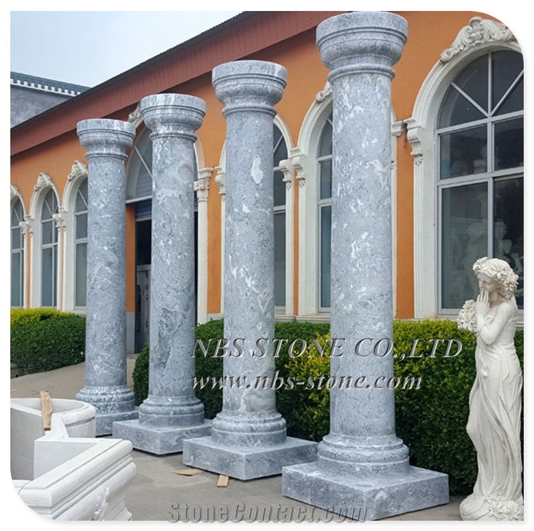 Outdoor Building Decorative White Marble Column