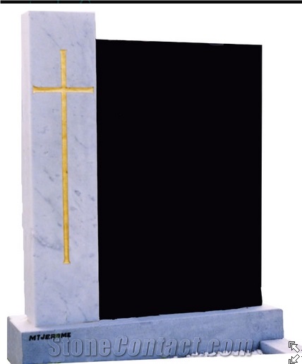 Shanxi Black Granite Cross Headstone