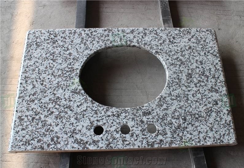 G439 Big White Flower Granite Prefab Countertops