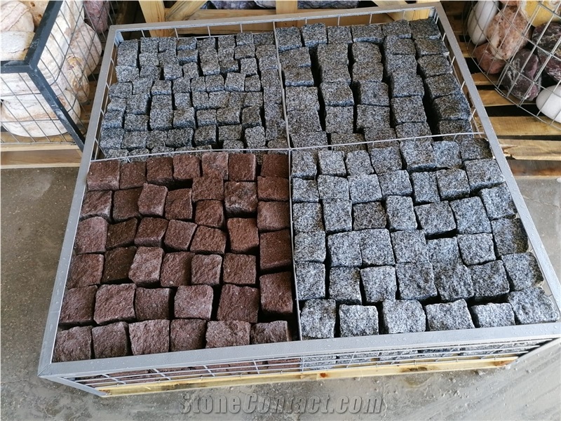 Grey Granite Cubestone, Bergama Cube Grey Granite Cubes, Cobblestone Pavers