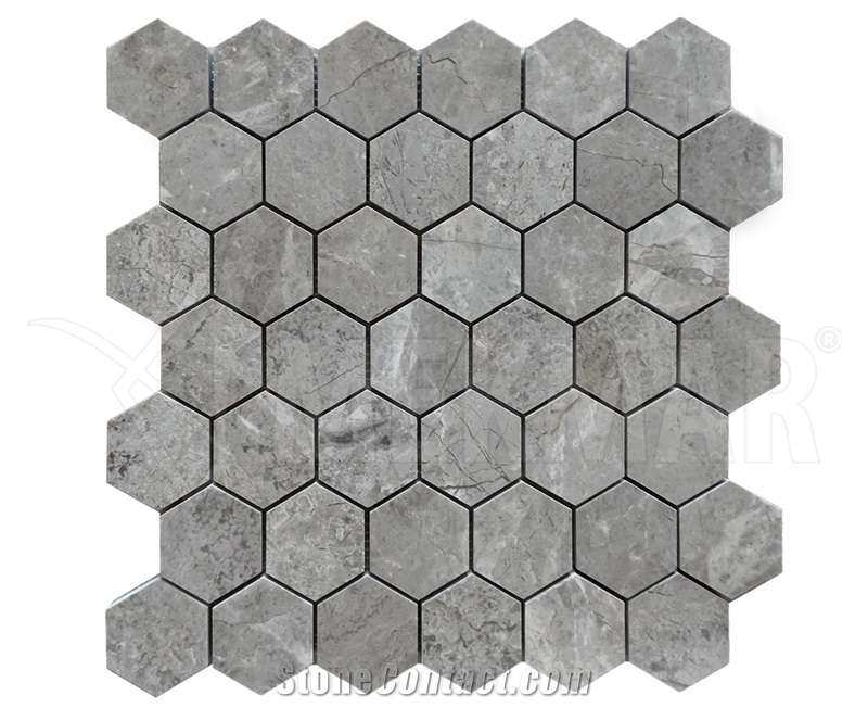 North Grey Marble Hexagon Mosaic Mp-G-Hx44