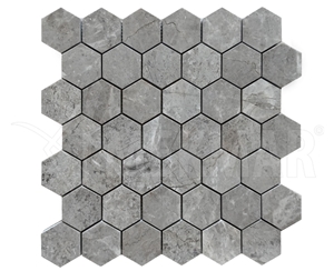 North Grey Marble Hexagon Mosaic Mp-G-Hx44