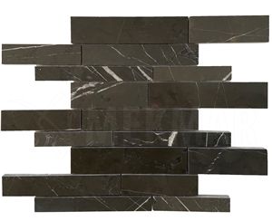 Pietra Gray Marble Linear Mosaic Mp-Pg-R