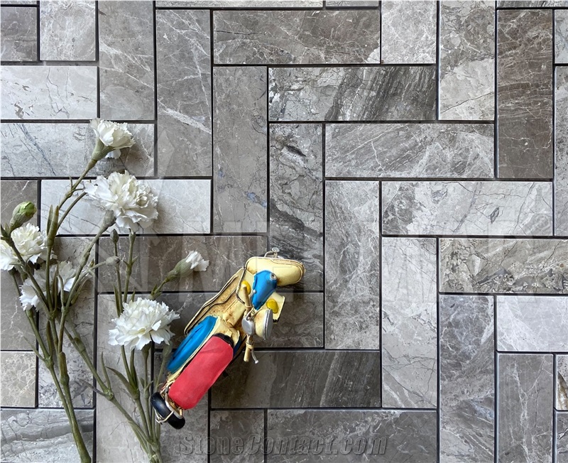 Puffin Grey Marble Mosaic Mp-G-H515