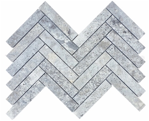 Silver Travertine Mosaic Tf-S-H315