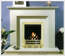Catia Fireplace, White Limestone Fireplace