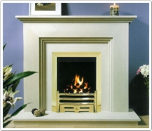 Catia Fireplace, White Limestone Fireplace