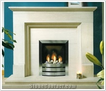 Estoril Fireplace, Beige Limestone Fireplace