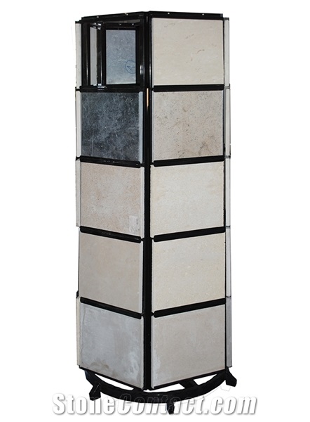 Marble Quartz Stone Spin Display Tower Stand