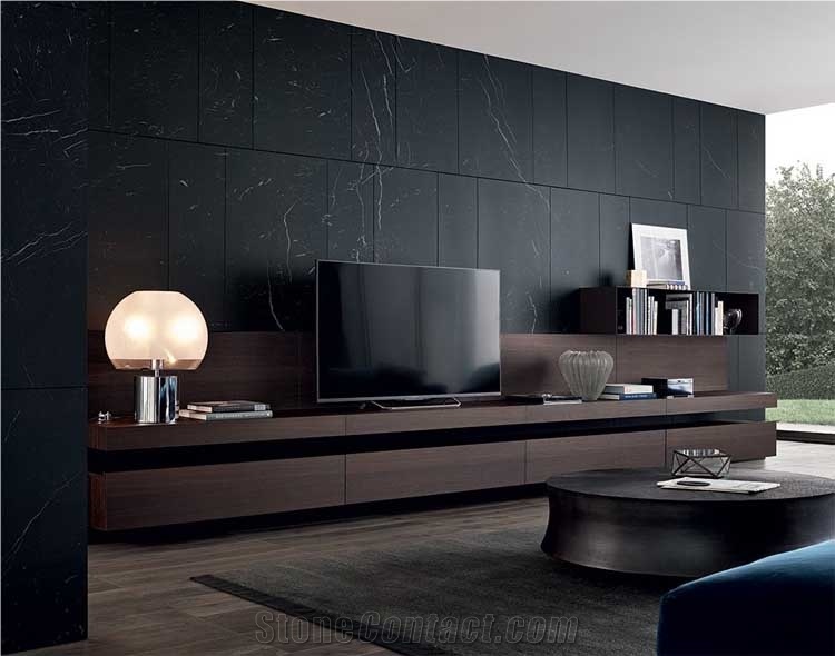 Black Nero Marquina Floor Design Tiles Marble