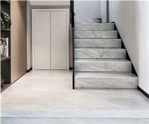 Carrara White Steps Stairs Staircase Marbles