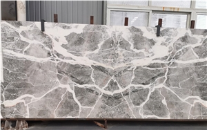 YUANDA Calacatta Grey Bookmatch Marble Slabs