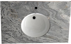 YUANDA Grey Natural Marble Bathroom Vanity Tops