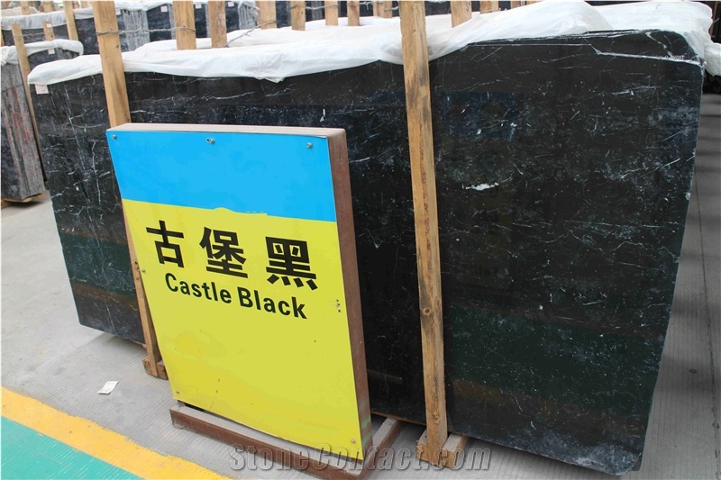 Castle Black Marble Slabs Tiles for Wall and Floor