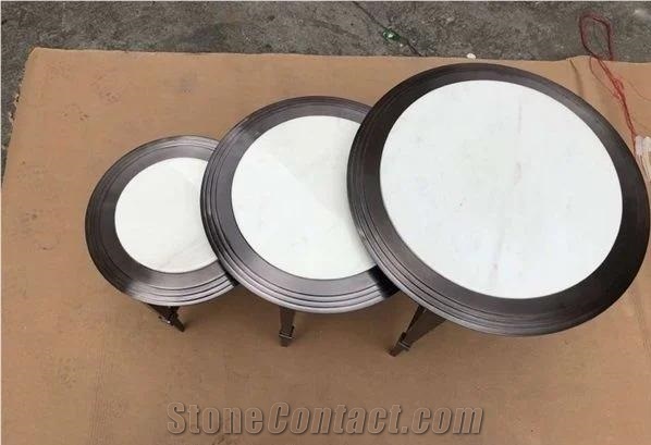 Black White Marble Polished Restaurant Table Top