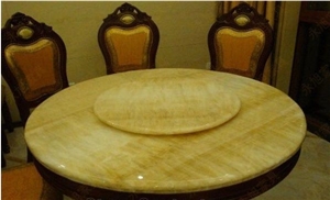 China Honey Onyx Polished Restaurant Table Tops