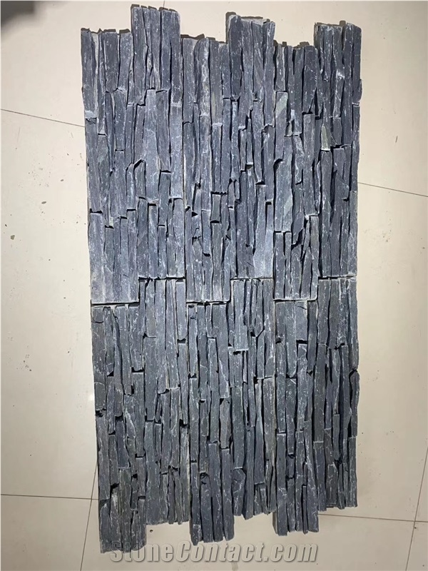 China Jiangxi Black Slate Split Wall Covering Cultured Stone