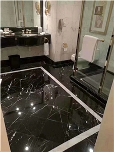 China Nero Margiua Marble Polished Floor Tiles
