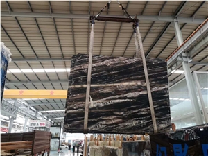 China Phantom Black Marble Polished Big Slabs
