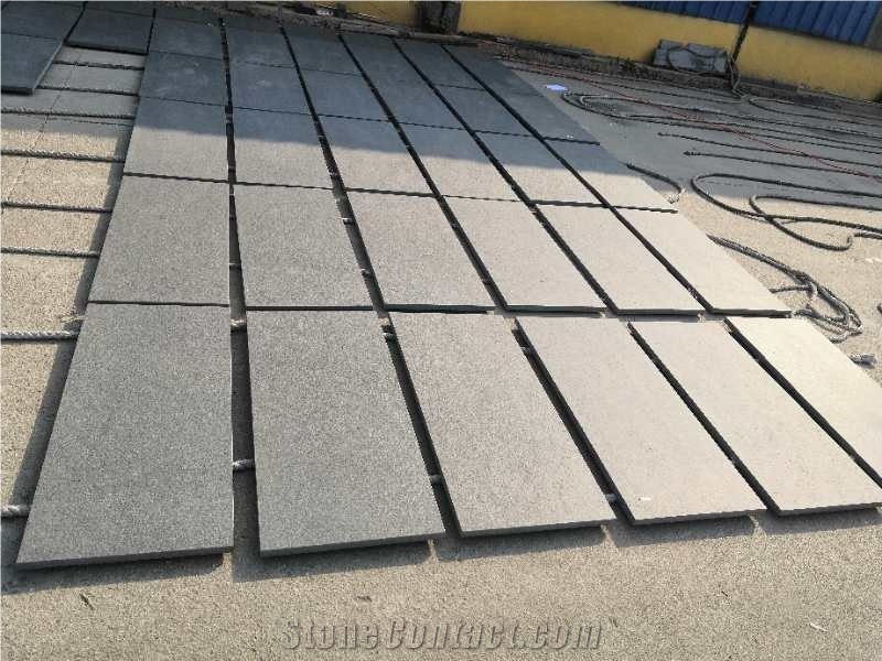 Hebei Black G694 Granite Flamed Floor Covering