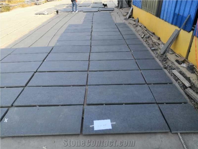 Hebei Black G694 Granite Flamed Floor Covering