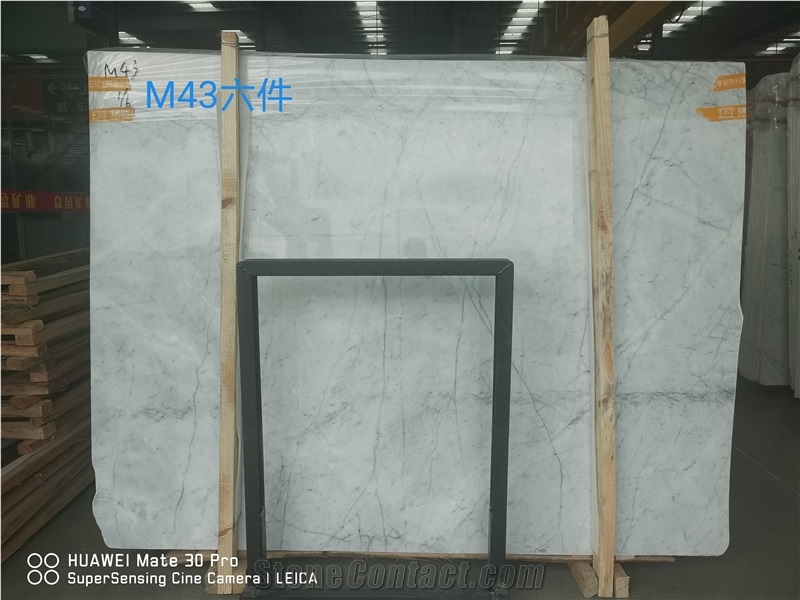 New Carrara White Iran Marble Polished Big Slabs