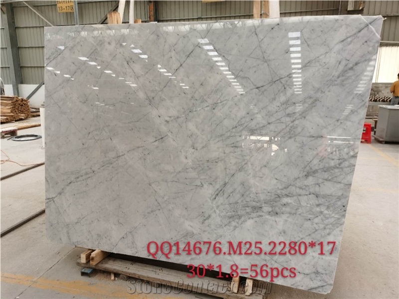 New Carrara White Iran Marble Polished Big Slabs