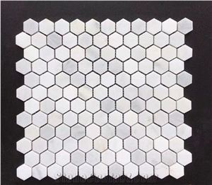 Oriental White Marble Hexagon Mosaic Wall Tiles