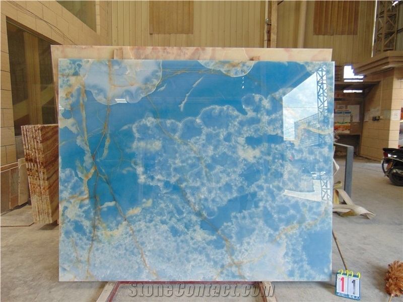 Pakistan Blue Onyx Polished Wall & Floor Slabs