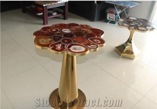 Red Agate Semiprecious Stone  Solid Surface Table Tops