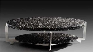 Silver Dragon Black Marble Polished Table Top