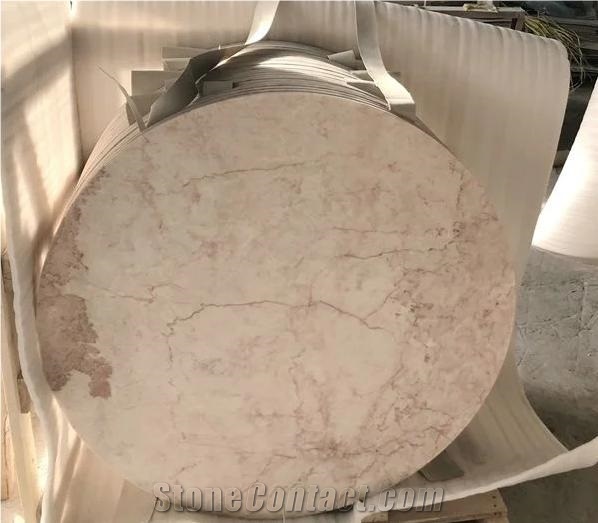 Turkey Crema Patricia Pink Marble Cafe Table Top