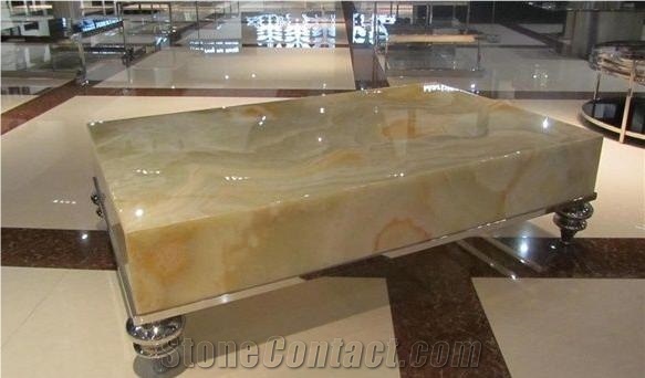 Turkey Tiger Brown Onyx Polished Cafe Table Top