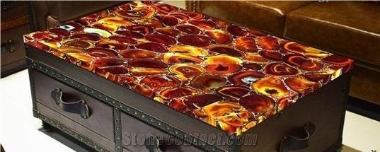 White Agate Artificial Stone Table Tops  Resin Tabletops