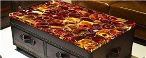 White Agate Artificial Stone Table Tops  Resin Tabletops