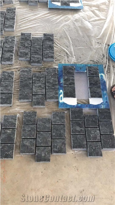 Zhangpu Black Basalt Split Meshwork Floor Tiles