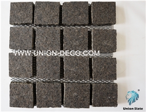 Black Granite Grey Cobble Stone Paving Stone