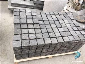 Black Granite Grey Cobble Stone Paving Stone