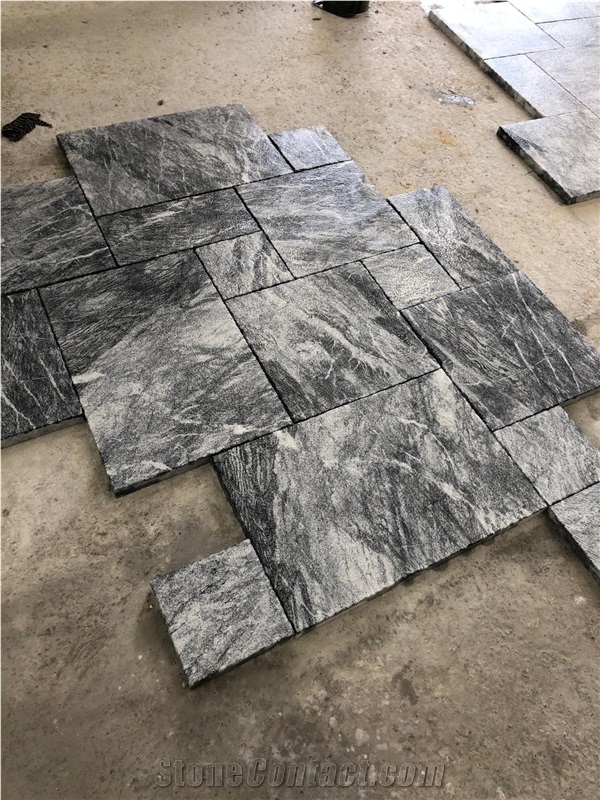 Sandblasted and Brushed Black&Grey Marble Wall Tiles